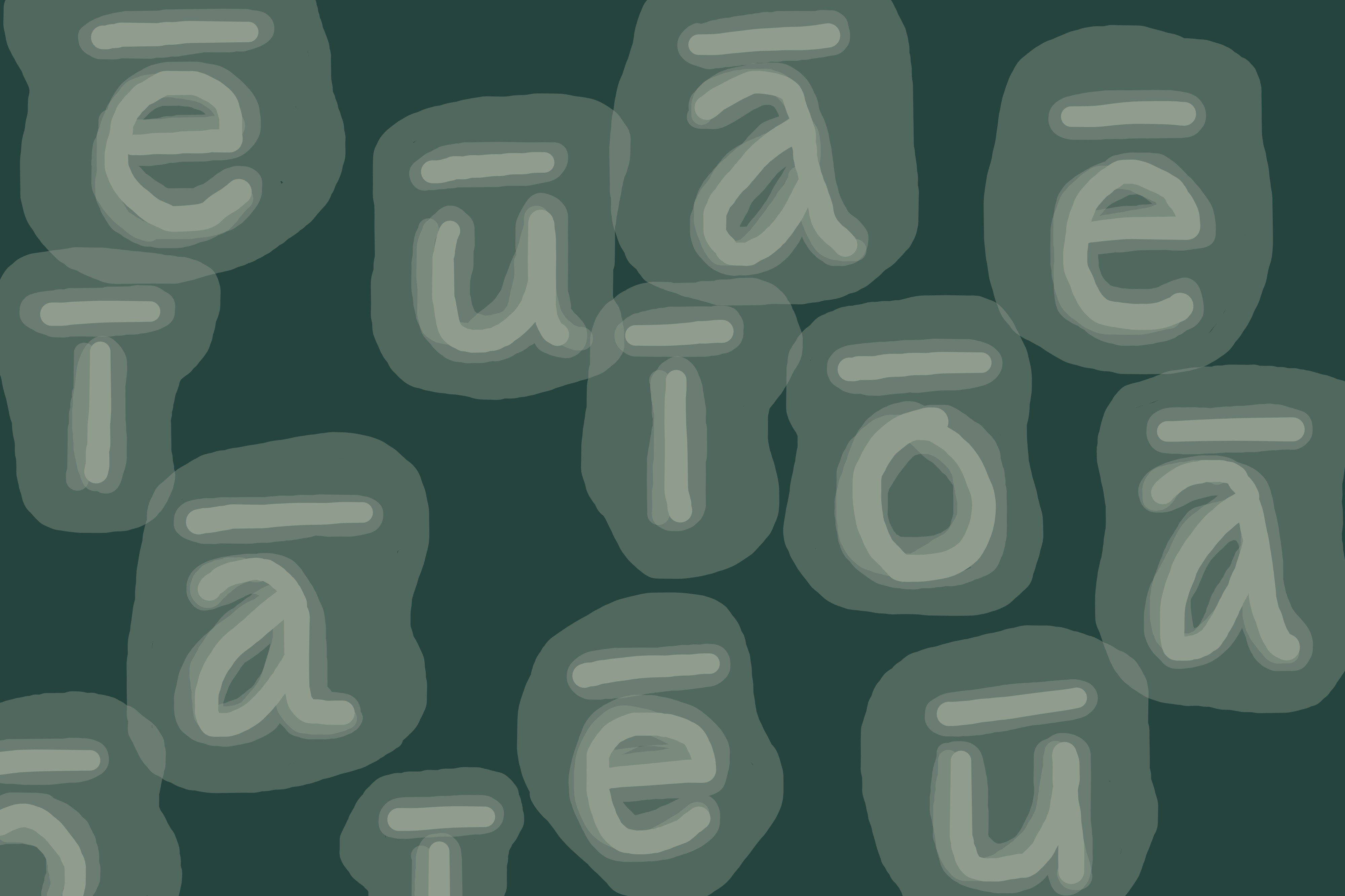simple drawing of many vowels with macrons